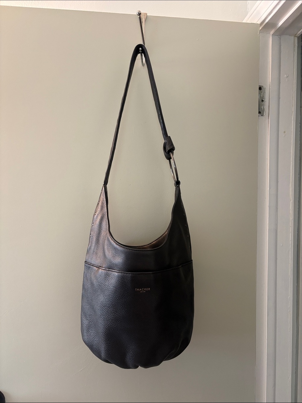 Thacker leather hobo style bag
